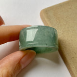 20.2mm A-Grade Natural Bluish Green Jadeite Archer Ring Band No.162250
