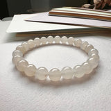 7.1mm A-Grade Natural Jadeite Beaded Bracelet No.190287