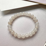 7.1mm A-Grade Natural Jadeite Beaded Bracelet No.190287