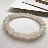 7.1mm A-Grade Natural Jadeite Beaded Bracelet No.190287