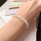 7.1mm A-Grade Natural Jadeite Beaded Bracelet No.190287