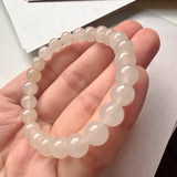 7.1mm A-Grade Natural Jadeite Beaded Bracelet No.190287