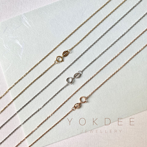 45cm (1mm) Belcher Diamond Cut Necklace Chain