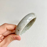 58.5mm A-Grade Natural Yellowish Green Modern Round Bangle No. 600170