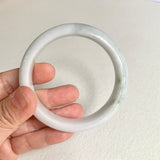 58.1mm A-Grade Natural White Green Modern Round Bangle No. 600145