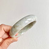 58.5mm A-Grade Natural Yellowish Green Modern Round Bangle No. 600170