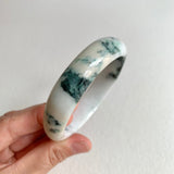 55.3mm A-Grade Natural Floral Modern Round Bangle No. 600172