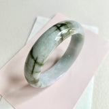 58.4mm A-Grade Natural Green Modern Round Bangle No. 600171