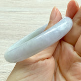 54.4mm A-Grade Natural Pinkish Lavender with Green Jadeite Modern Round Bangle No. 152053