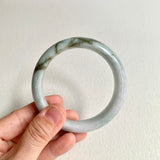 58.4mm A-Grade Natural Green Modern Round Bangle No. 600171