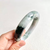 59.5mm A-Grade Natural Bluish Floral Modern Round Bangle No. 600173