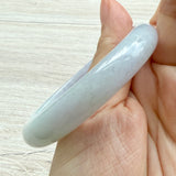 54.4mm A-Grade Natural Pinkish Lavender with Green Jadeite Modern Round Bangle No. 152053