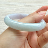 54.4mm A-Grade Natural Pinkish Lavender with Green Jadeite Modern Round Bangle No. 152053