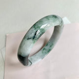 59.5mm A-Grade Natural Bluish Floral Modern Round Bangle No. 600173