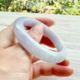 50.9mm A-Grade Natural Pinkish Lavender Jadeite Modern Round Bangle No. 152052