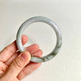 58.4mm A-Grade Natural Green Modern Round Bangle No. 600171