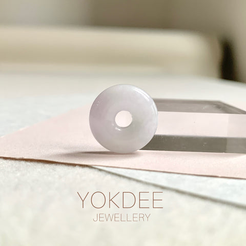 A-Grade Natural Lavender Green Jadeite Bagel Piece No. 172486