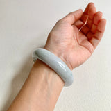 58.4mm A-Grade Natural Green Modern Round Bangle No. 600171