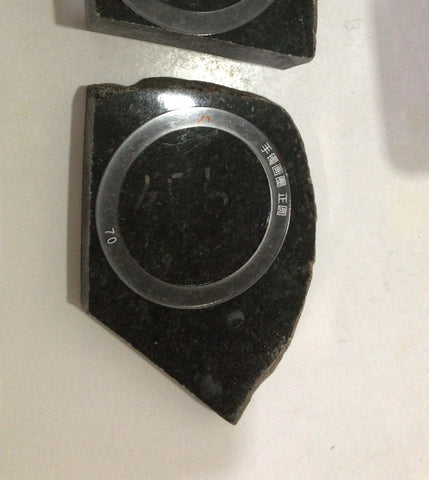 55mm A-Grade Natural Black Jadeite Modern Round Bangle No.151995