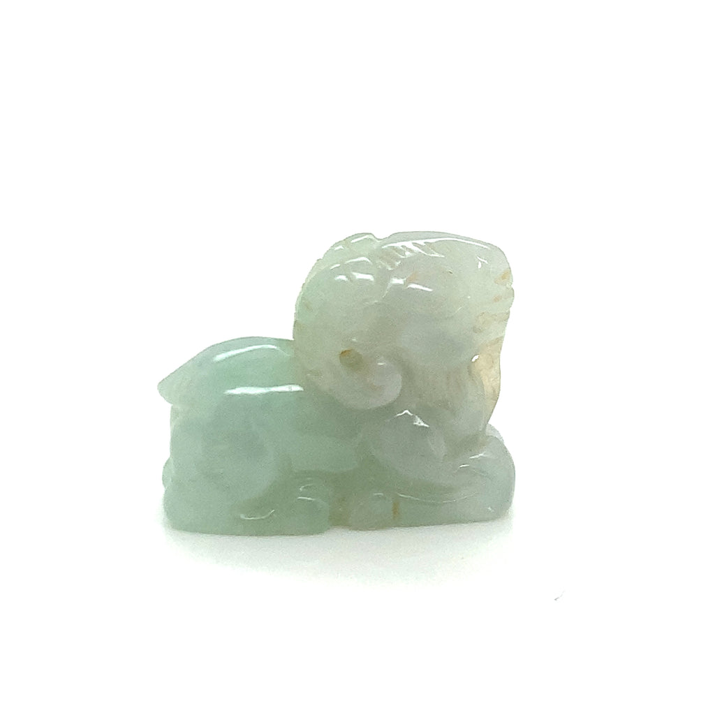 A-Grade Natural Light Yellowish Green Jadeite Goat Pendant No.172861