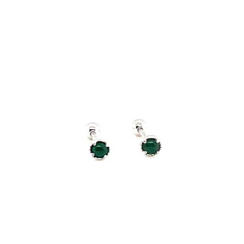 Custom Setting Balance: Natural Imperial Green Jade Petite Dolly Earring (White) No.180862