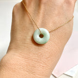 A-Grade Natural Moss On Snow Jadeite Bagel Piece No. 172478