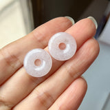 14.7 cts A-Grade Natural Light Pink Jadeite Donut Pair No.180823