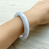 54.4mm A-Grade Natural Pinkish Lavender with Green Jadeite Modern Round Bangle No. 152053