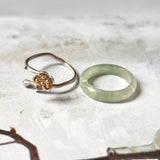 SOLD OUT: A-Grade Natural Blue Green Jadeite Joseon Dynasty Cherry Blossom Blooming Ring No.162429