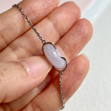 A-Grade Natural Light Pink Jadeite Bagel Bracelet No.190455