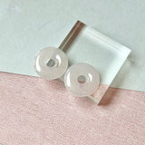 14.7 cts A-Grade Natural Light Pink Jadeite Donut Pair No.180823