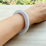 50.9mm A-Grade Natural Pinkish Lavender Jadeite Modern Round Bangle No. 152052