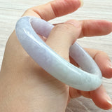 54.4mm A-Grade Natural Pinkish Lavender with Green Jadeite Modern Round Bangle No. 152053