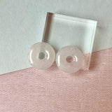 14.7 cts A-Grade Natural Light Pink Jadeite Donut Pair No.180823