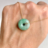 SOLD OUT: A-Grade Natural Green Jadeite Bagel Piece No. 172484