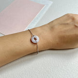 A-Grade Natural Light Pink Jadeite Bagel Bracelet No.190455