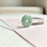 A-Grade Natural Green Jadeite Bagel Piece No. 172483