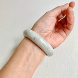 58.5mm A-Grade Natural Yellowish Green Modern Round Bangle No. 600170