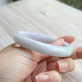 56.6mm A-Grade Natural Lavender Green Jadeite Modern Round Bangle No. 152055