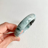 58mm A-Grade Natural Bluish Floral Round Bangle No. 600165