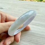 50.9mm A-Grade Natural Pinkish Lavender Jadeite Modern Round Bangle No. 152052