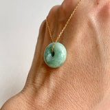 SOLD OUT: A-Grade Natural Green Jadeite Bagel Piece No. 172484