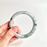 59.5mm A-Grade Natural Bluish Floral Modern Round Bangle No. 600173