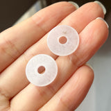 14.7 cts A-Grade Natural Light Pink Jadeite Donut Pair No.180823