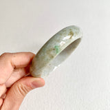 58.5mm A-Grade Natural Yellowish Green Modern Round Bangle No. 600170