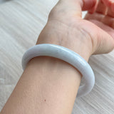 56.6mm A-Grade Natural Lavender Green Jadeite Modern Round Bangle No. 152055