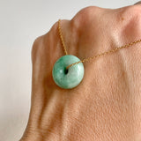 SOLD OUT: A-Grade Natural Green Jadeite Bagel Piece No. 172484