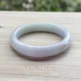 54.4mm A-Grade Natural Pinkish Lavender with Green Jadeite Modern Round Bangle No. 152053