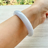 50.9mm A-Grade Natural Pinkish Lavender Jadeite Modern Round Bangle No. 152052