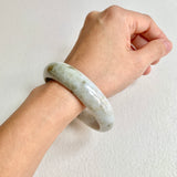 58.5mm A-Grade Natural Yellowish Green Modern Round Bangle No. 600170